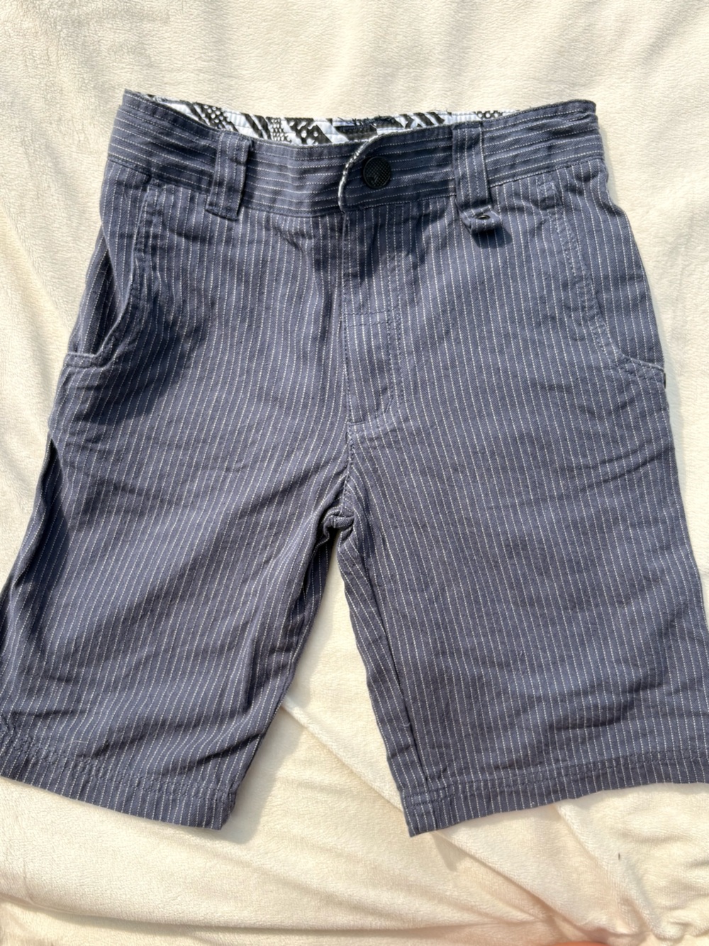 Shaun White Navy Shorts with White Pinstripes
